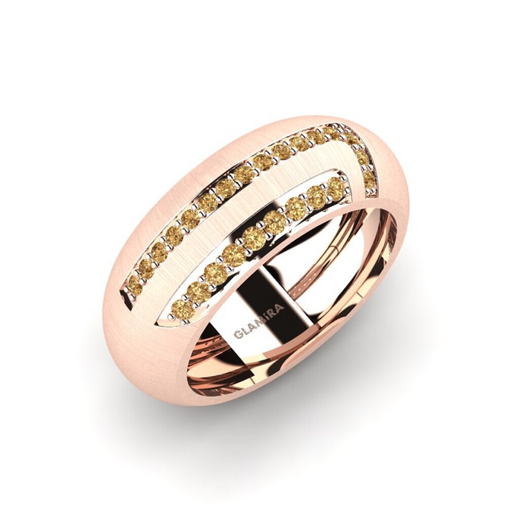 Oro Rosso 750 Diamante Marrone Anello da uomo Lovisa