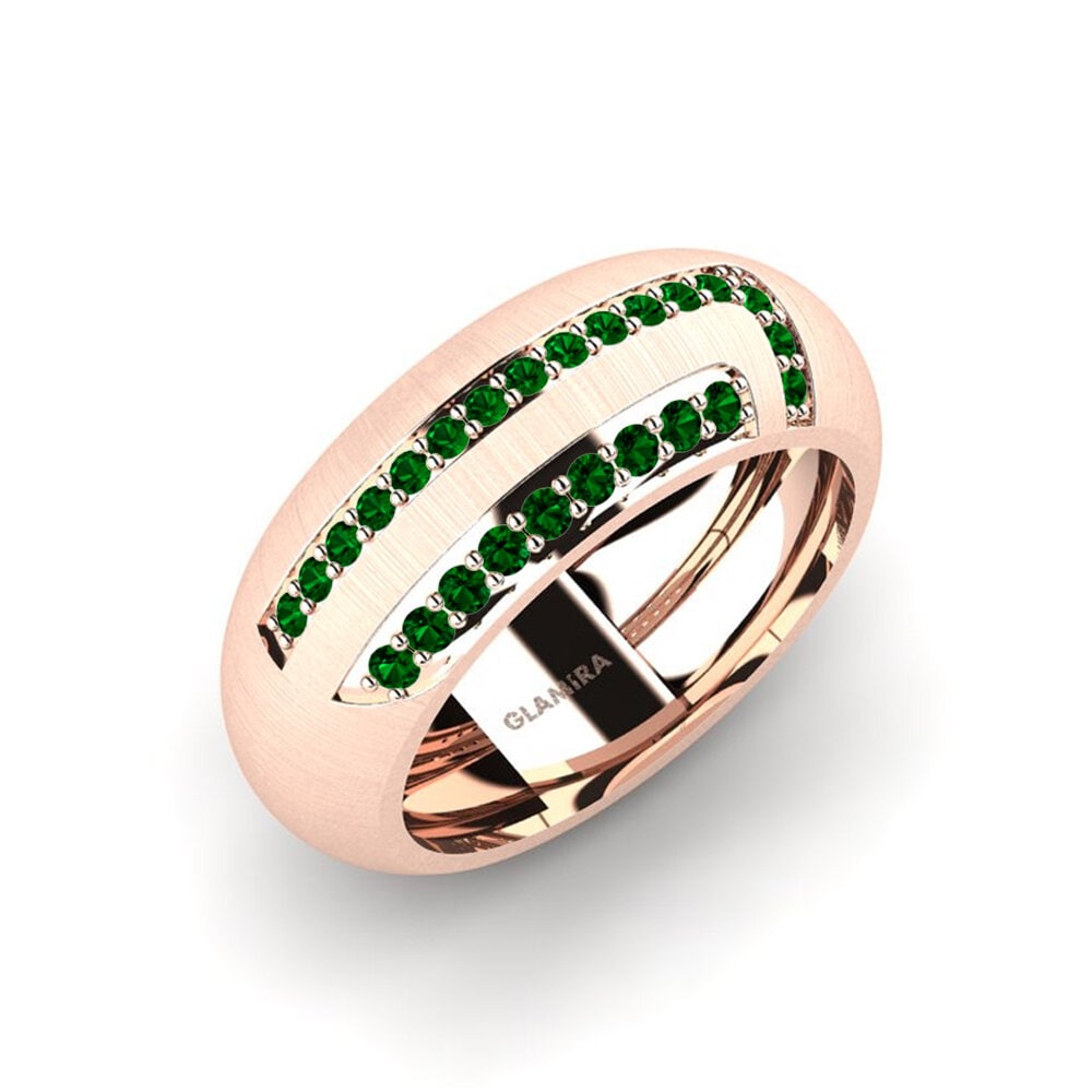 Oro Rosso 375 Zircone Verde Anello da uomo Lovisa