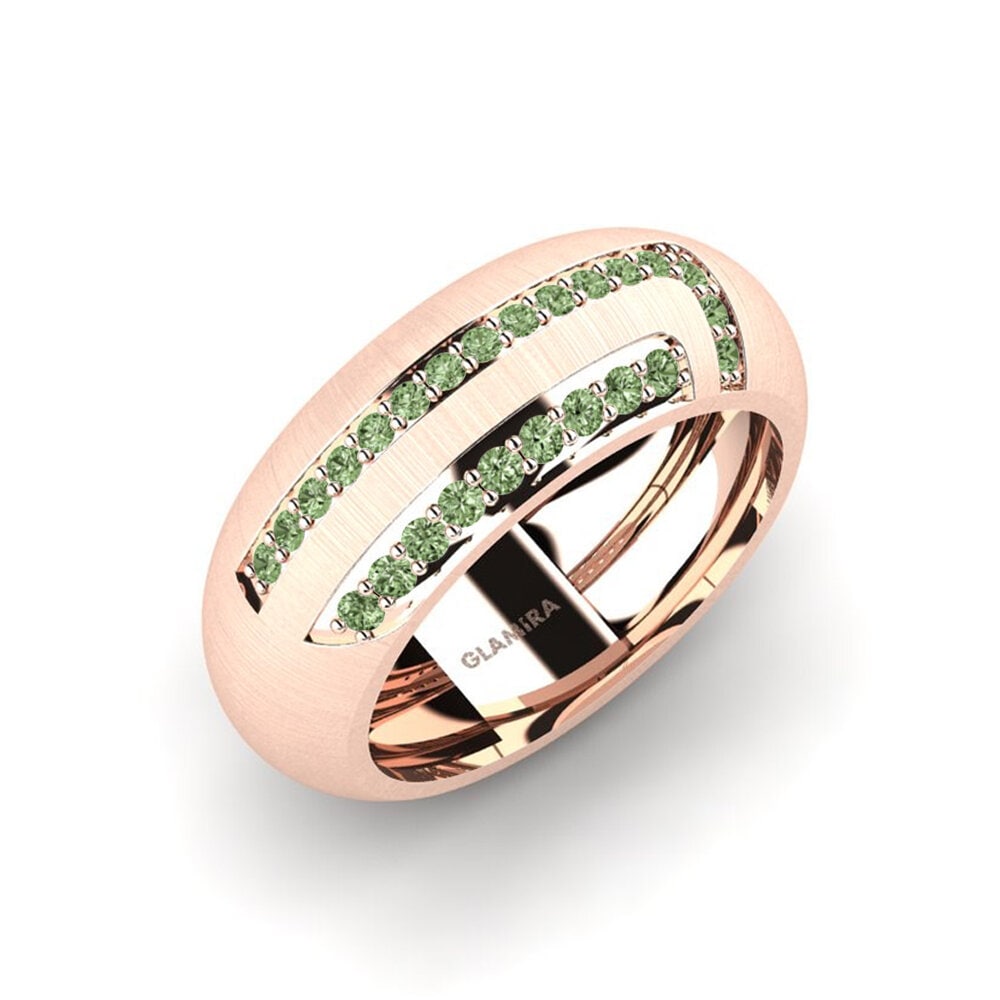 Oro Rosso 375 Diamante Verde Anello da uomo Lovisa