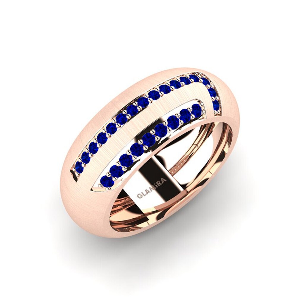 Oro Rosso 375 Zaffiro Anello da uomo Lovisa