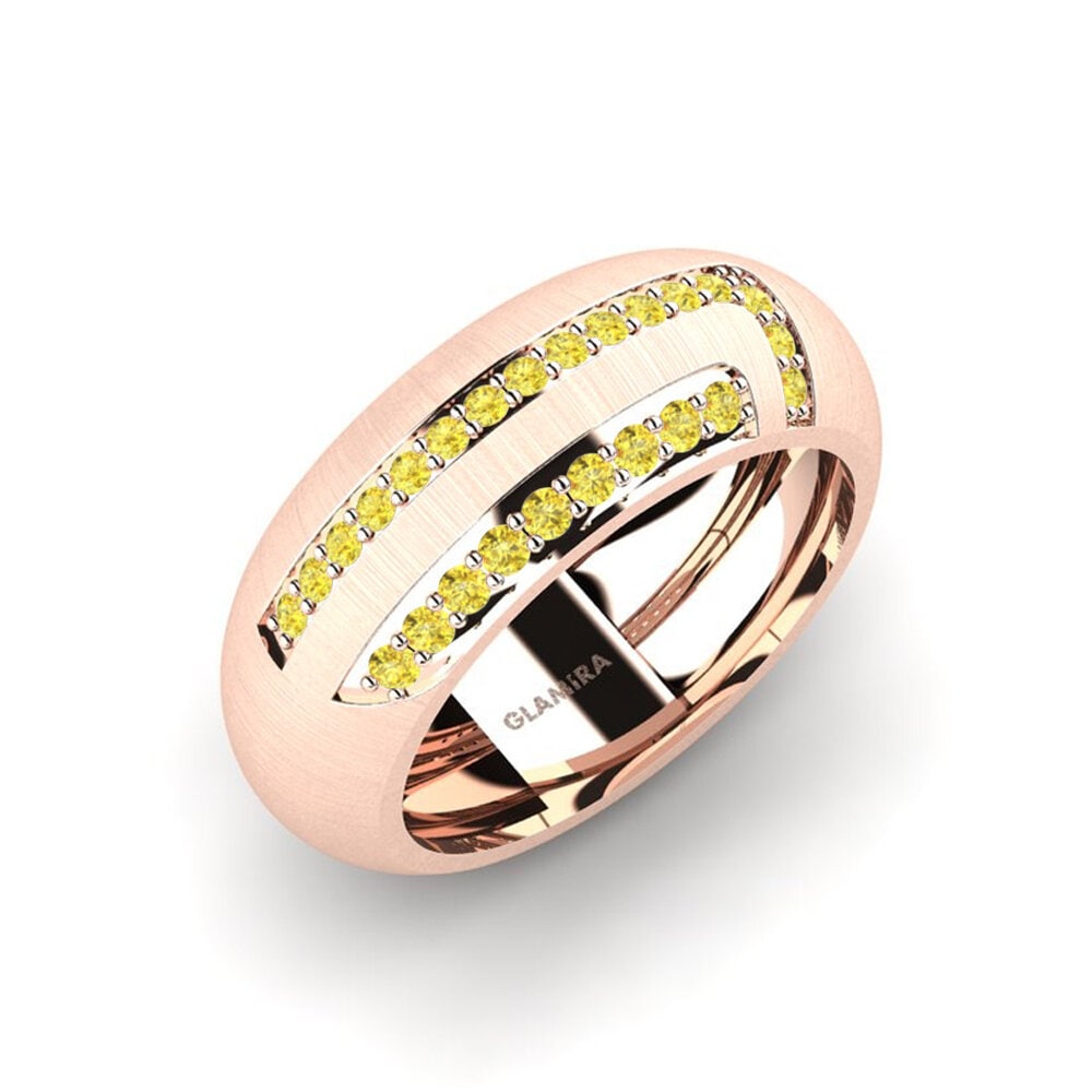 14k Rose Gold Yellow Sapphire Men's Ring Lovisa