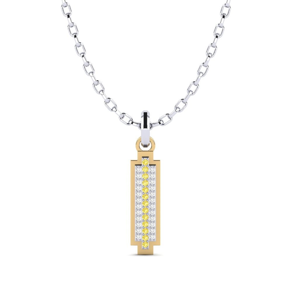 Yellow Sapphire Men's Pendant Marathi
