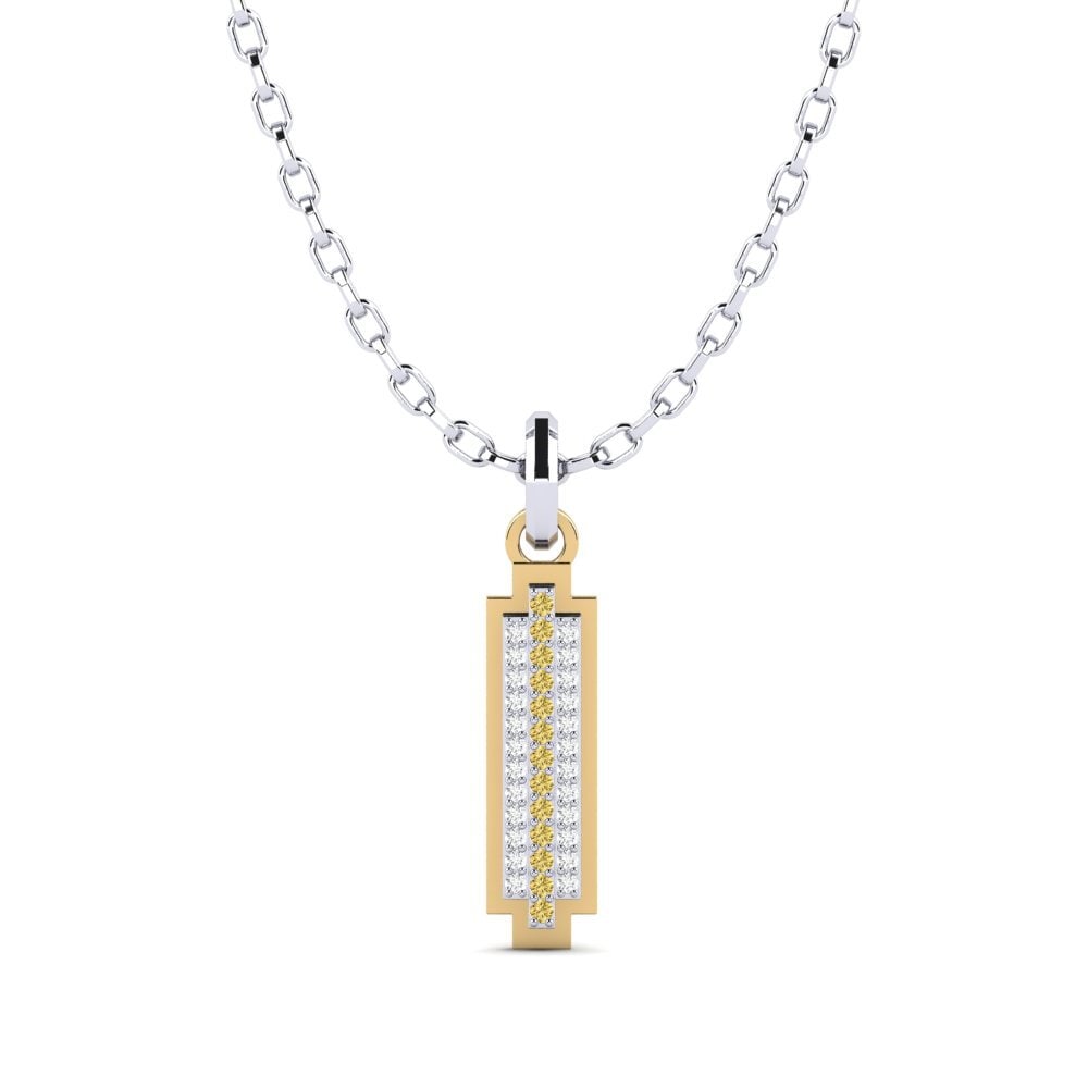 Gele Diamant Heren hanger Marathi