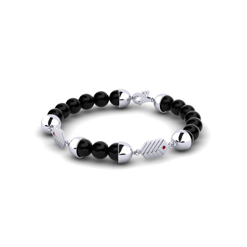Zircônia Vermelha Pulseira masculina Stiprus