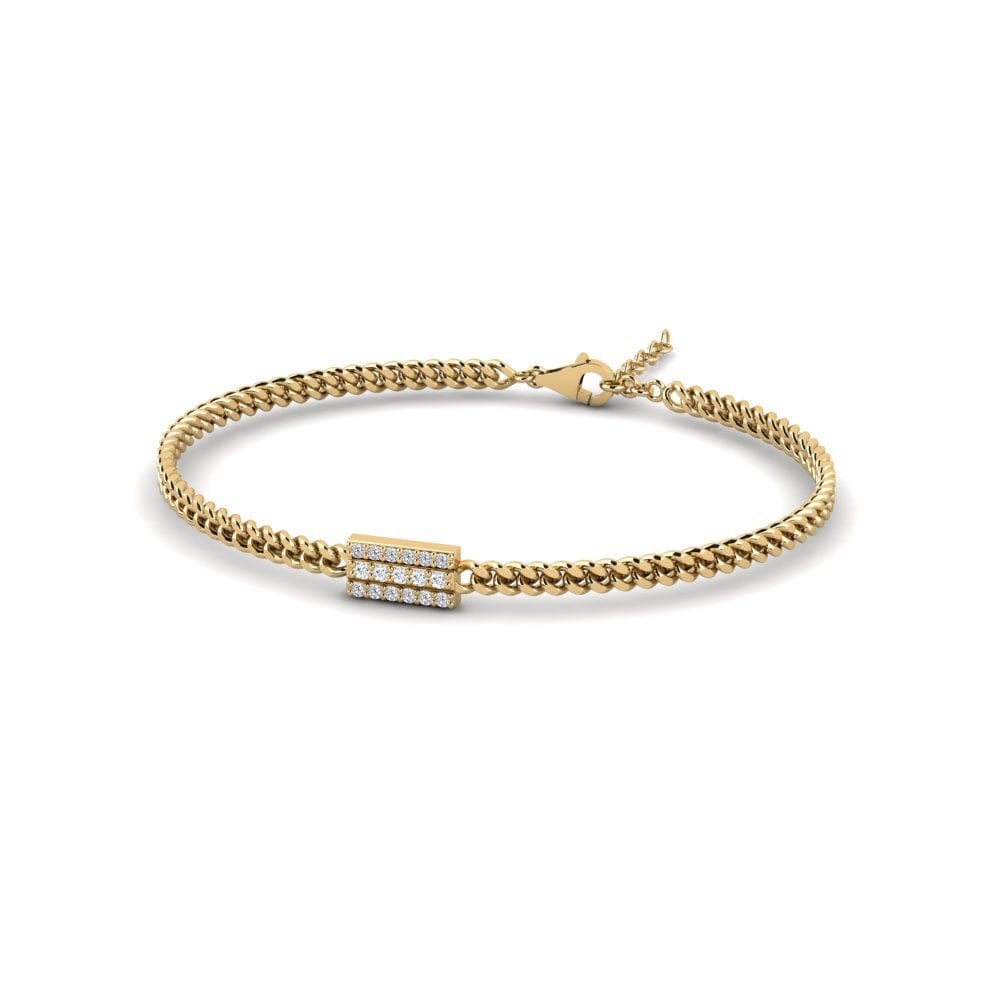 18ct Yellow Gold Zirconia Men's Bracelet Stradbroke