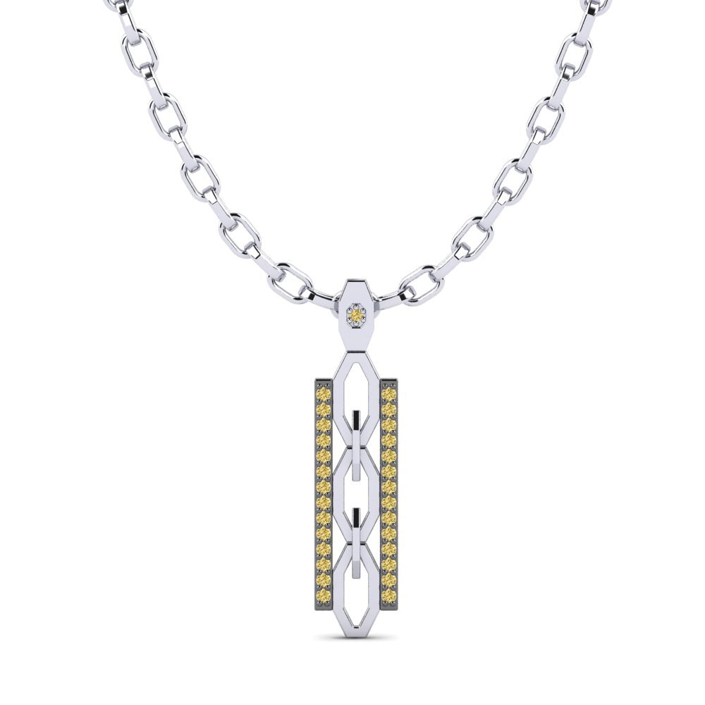 Gele Diamant Heren hanger Yuzawa