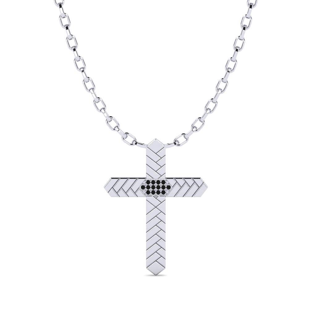 9ct White Gold Men's Necklace Kanciasty
