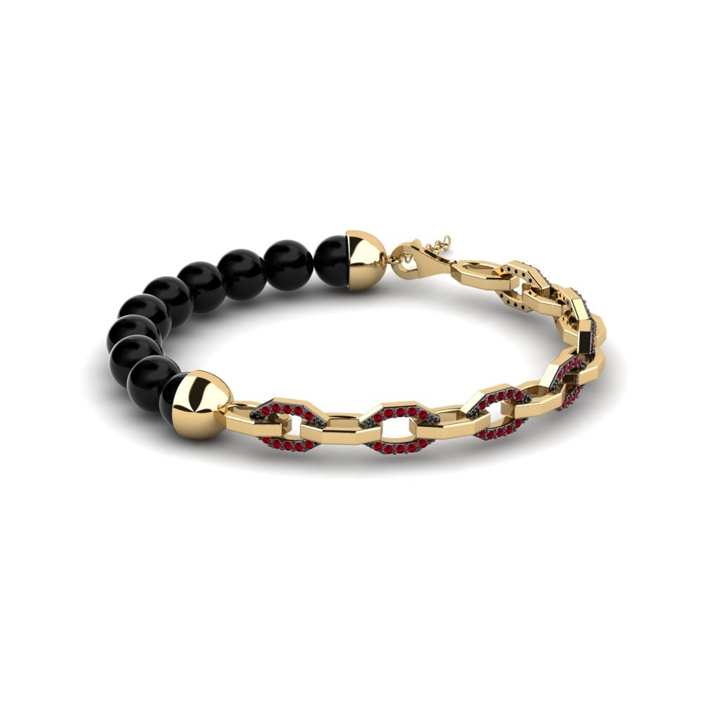 Zircônia Vermelha Pulseira masculina Meadow