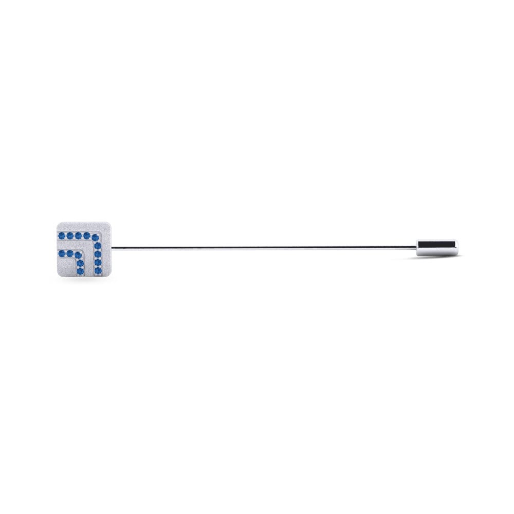 Dark Blue Zirconia Lapel Pin Yonkers