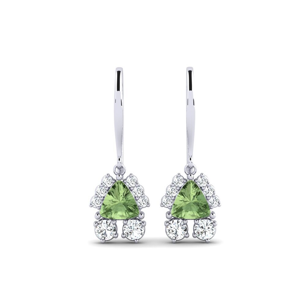 Boucles D'oreilles En Argent Sterling 925 Avec émeraudes Et Saphirs - Dormeuses - Neuf Sans Emballage