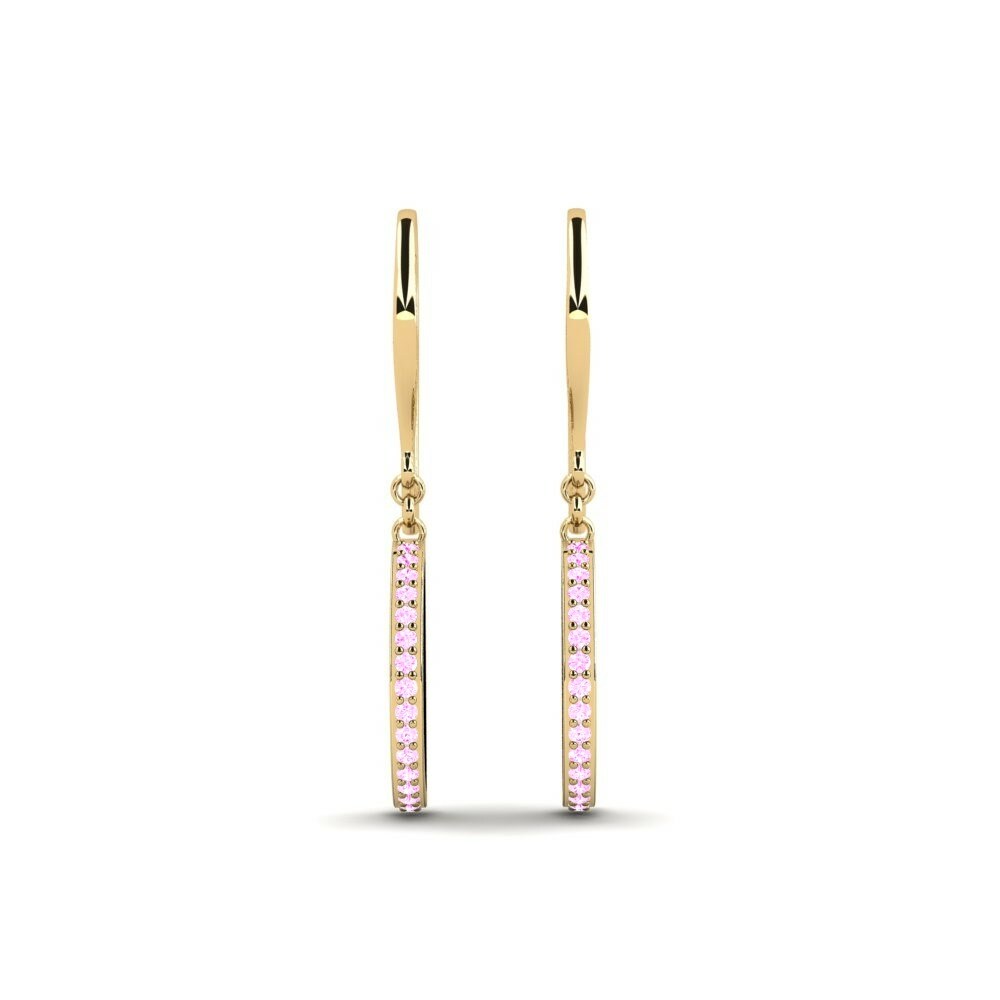 Rózsaszín Zafír Women's Earring Sterlops
