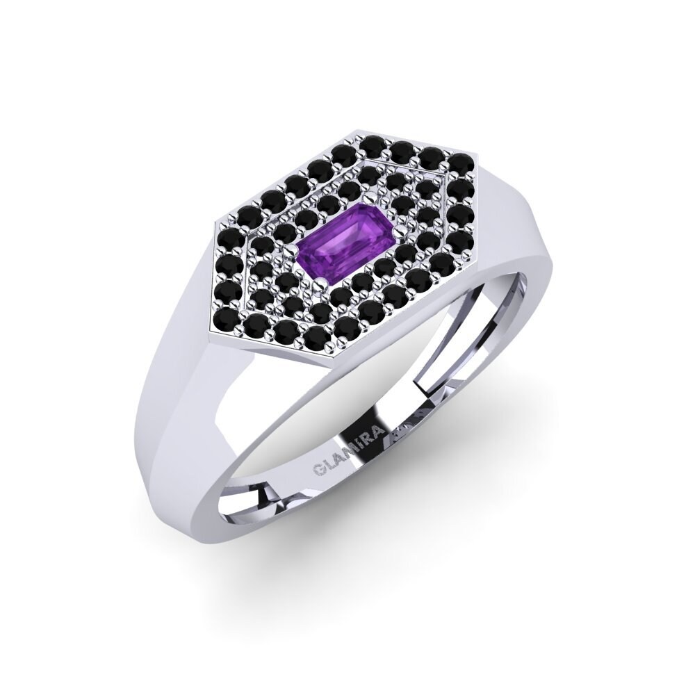 950 Palladium Amethyst Men's Ring Barbuise