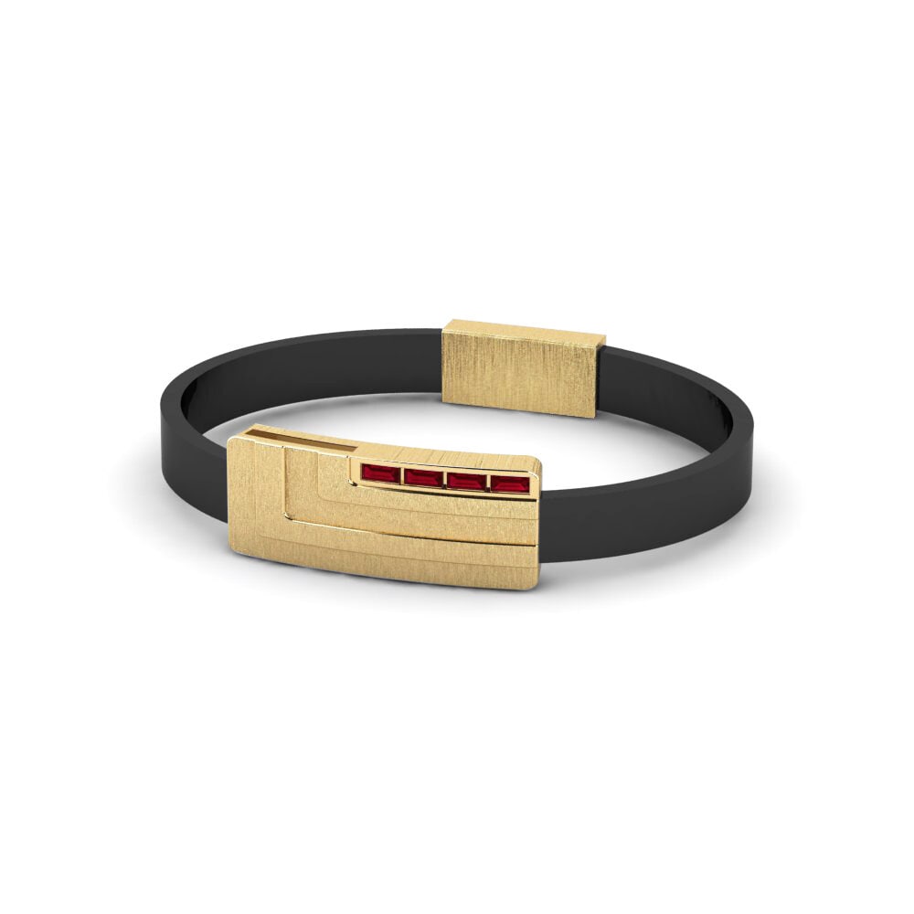 Zircone Rosso Bracciale da uomo Casedena