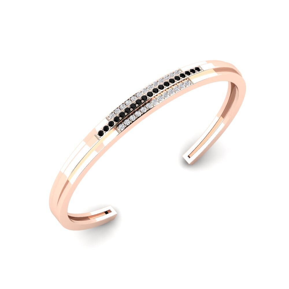 14ct Rose Gold Black Sapphire Men's Bracelet Chalkidiki