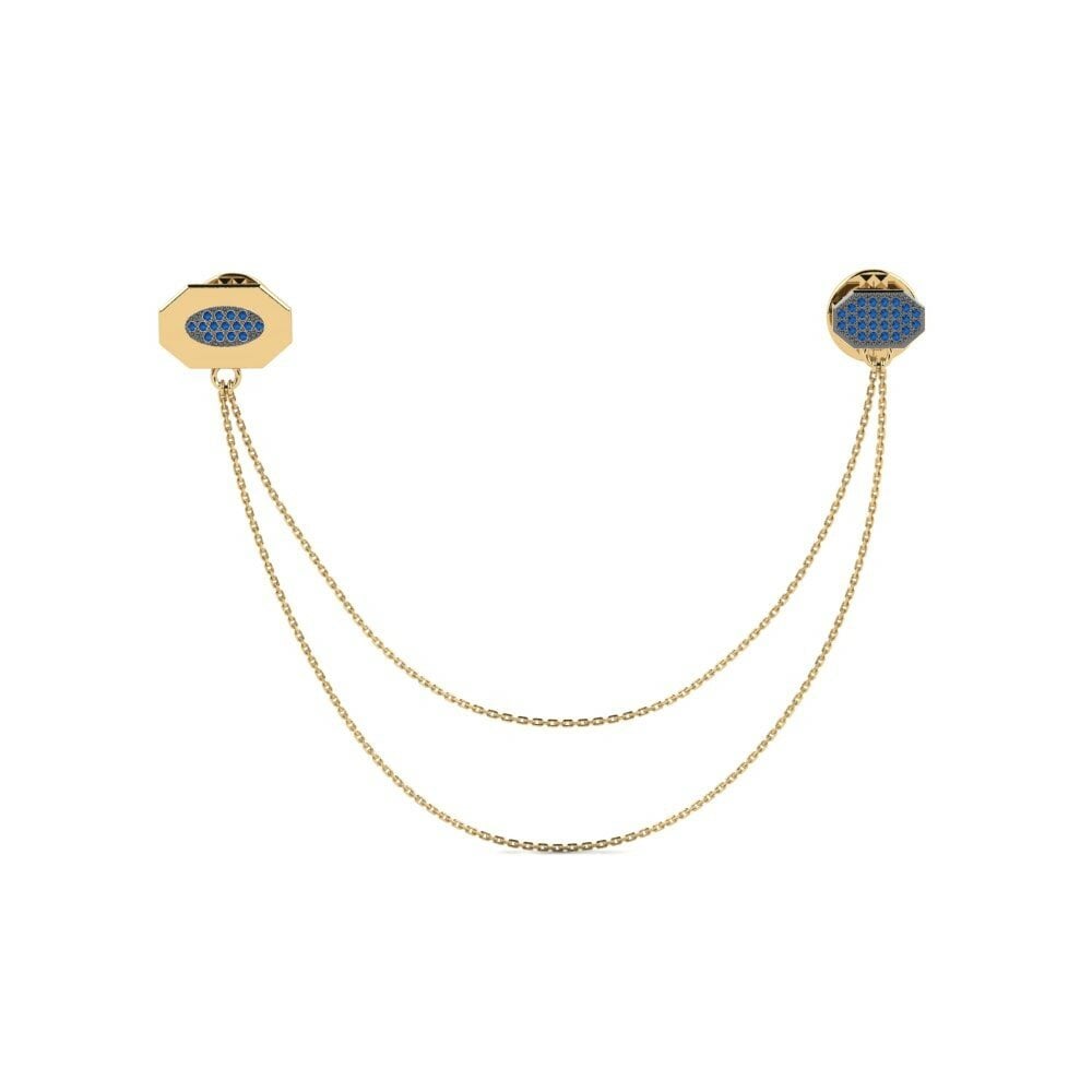Dark Blue Zirconia Lapel Pin Cosec