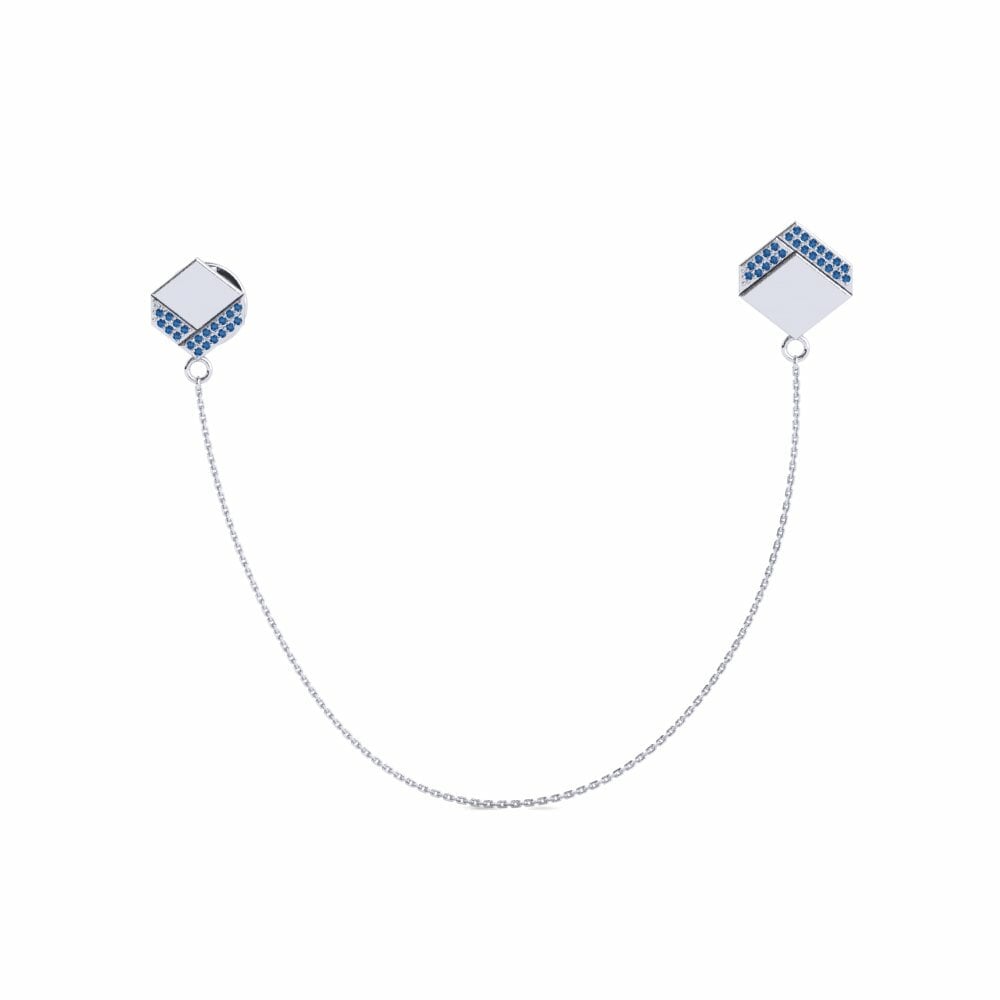 Dark Blue Zirconia Lapel Pin Drakonera