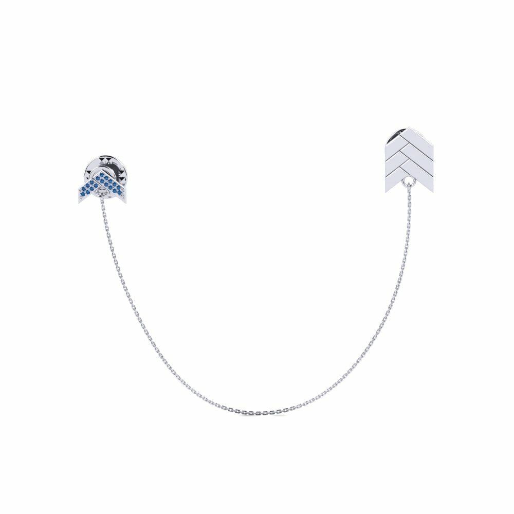 Dark Blue Zirconia Lapel Pin Echinades