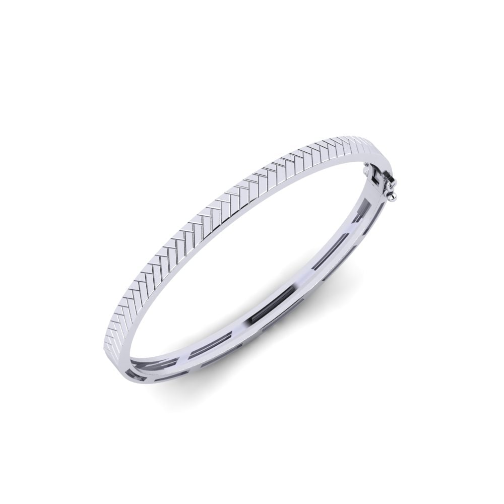 Bangle 9k White Gold Men's Bracelet Kietas