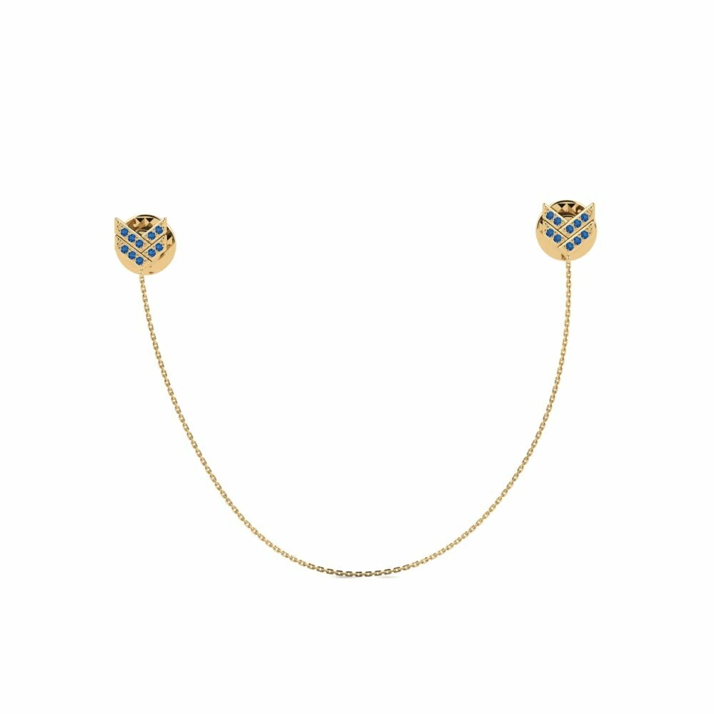 Dark Blue Zirconia Collar Pin Malu