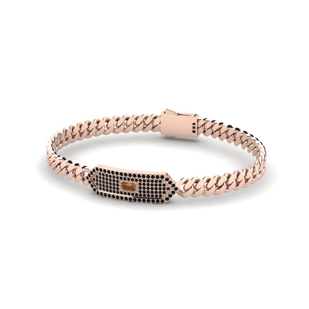 18ct Rose Gold Brown Diamond Men's Bracelet Mayenne