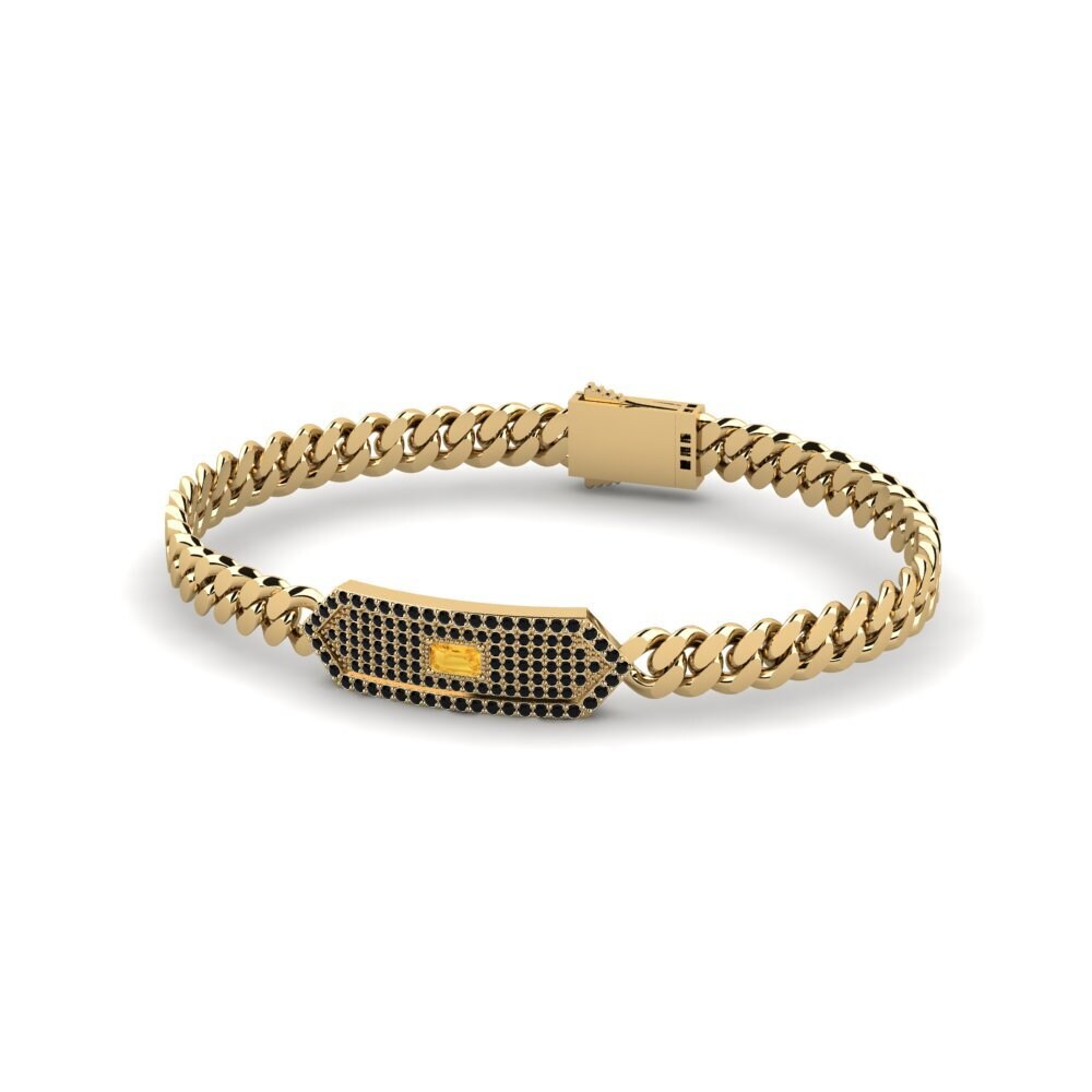 9ct Yellow Gold Citrine Men's Bracelet Mayenne