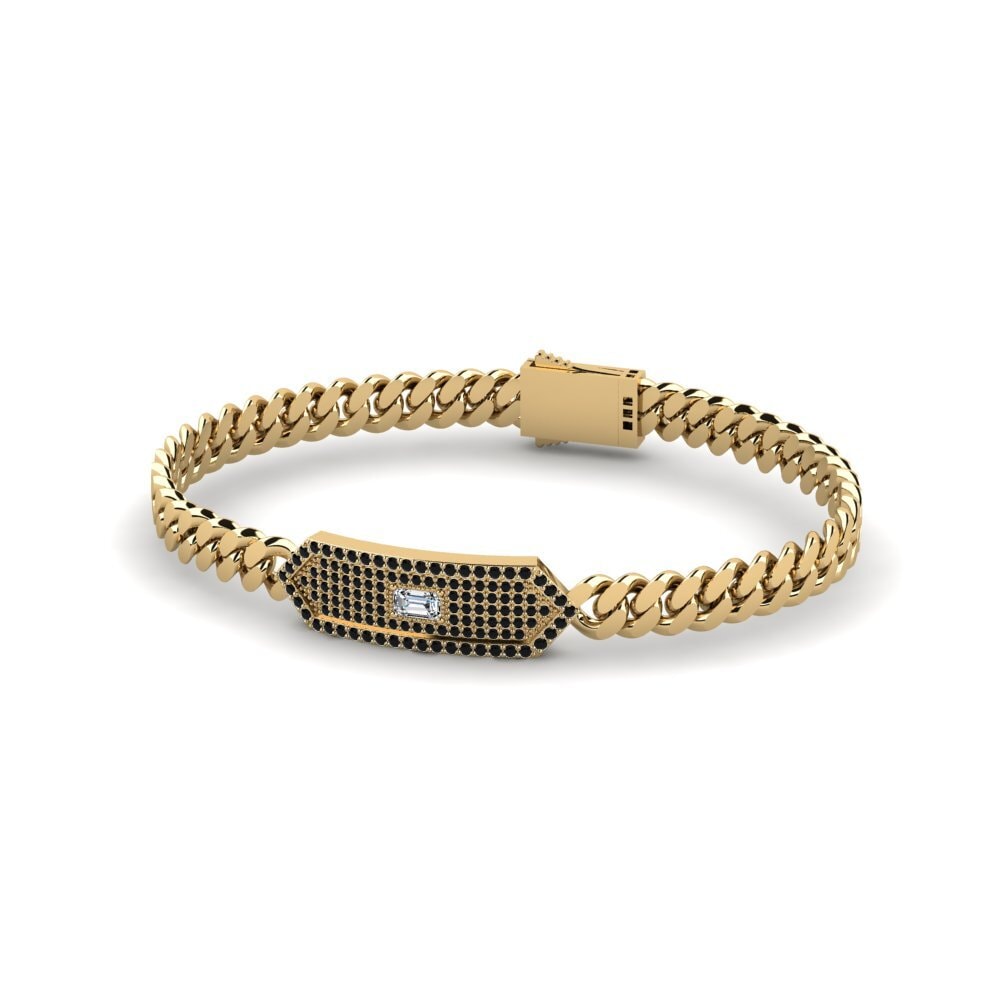 9ct Yellow Gold Zirconia Men's Bracelet Mayenne