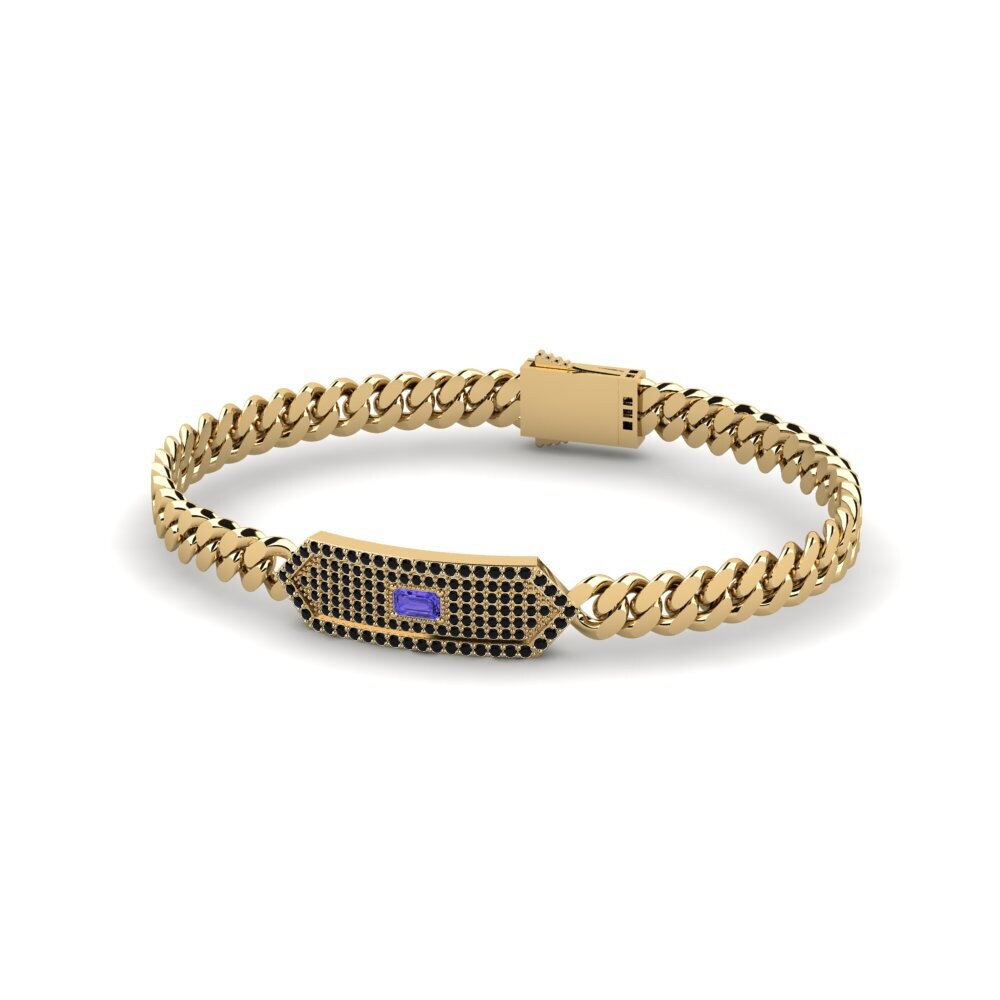 14ct Yellow Gold Tanzanite Men's Bracelet Mayenne