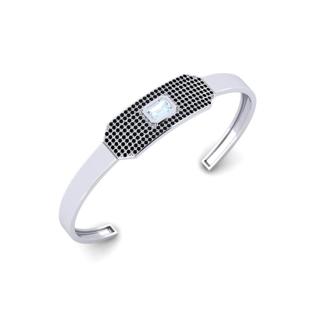 950 Platinum Aquamarine Men's Bracelet Okpogho