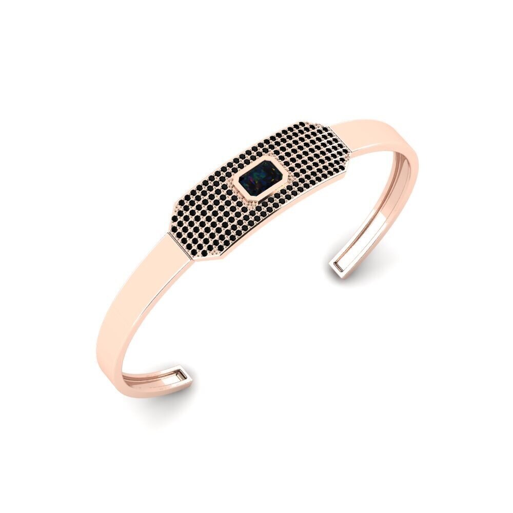 18ct Rose Gold Black Opal Men's Bracelet Okpogho
