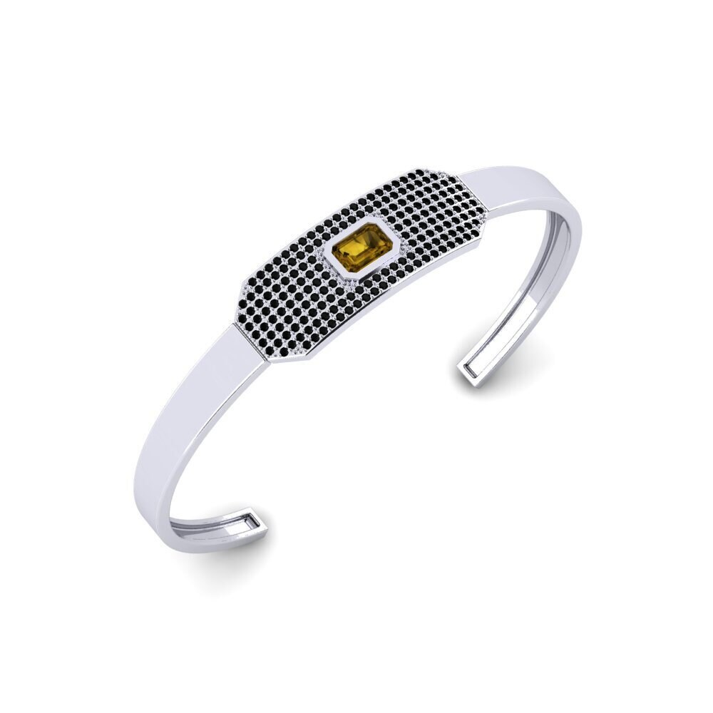 950 Platinum Brown Zircon Men's Bracelet Okpogho