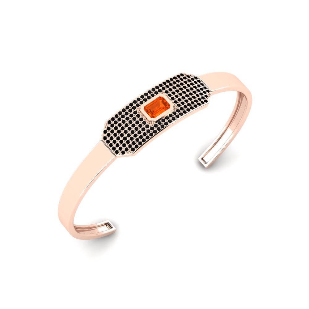 18ct Rose Gold Fire Opal Men's Bracelet Okpogho
