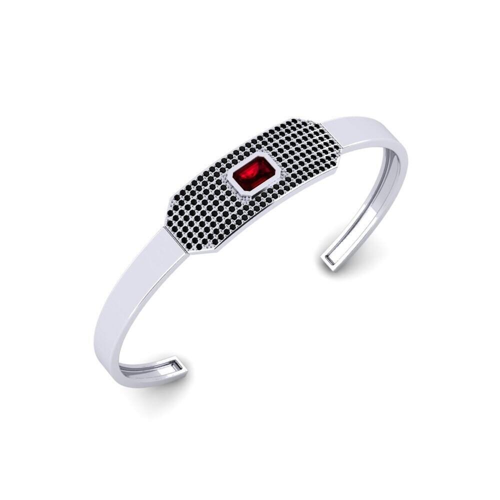 950 Platinum Garnet Men's Bracelet Okpogho