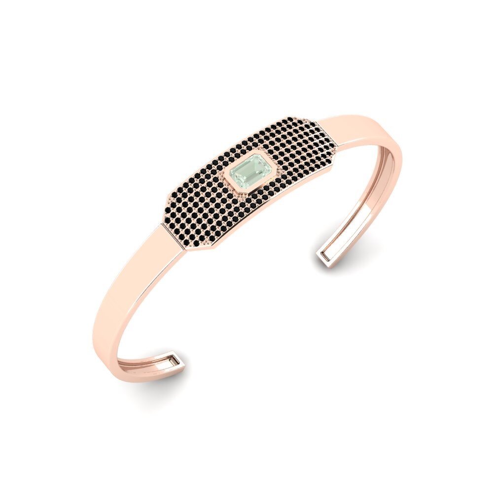 18ct Rose Gold Green Amethyst Men's Bracelet Okpogho