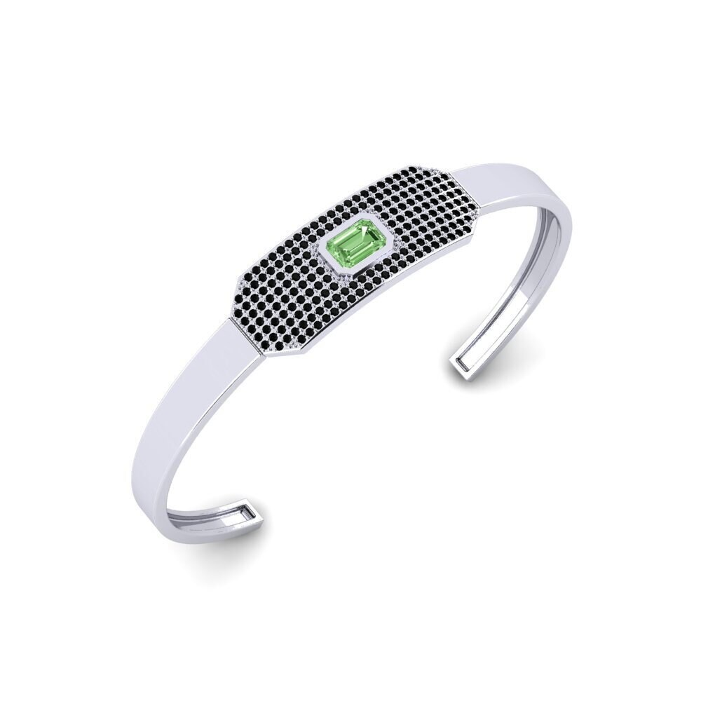 950 Palladium Green Diamond Men's Bracelet Okpogho
