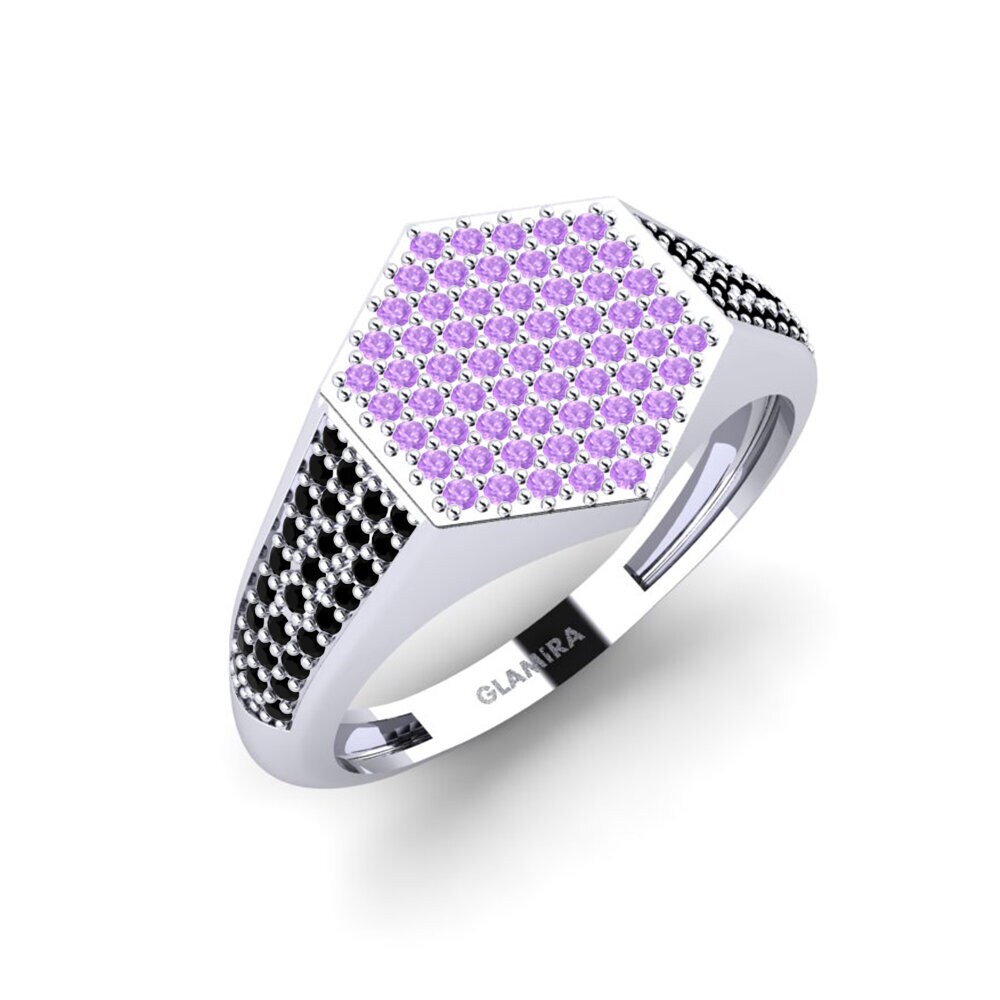 950 Palladium Amethyst Men's Ring Onueke