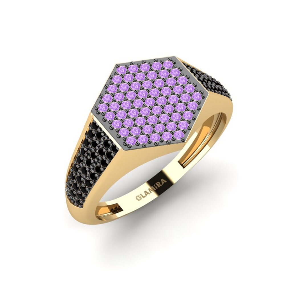 Round Amethyst Men's Ring Onueke