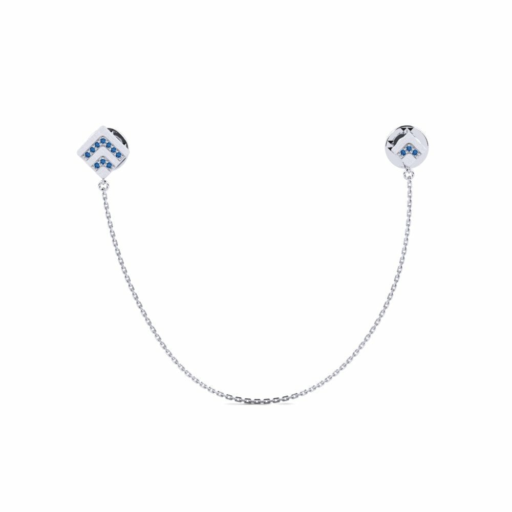 Dark Blue Zirconia Collar Pin Rialto