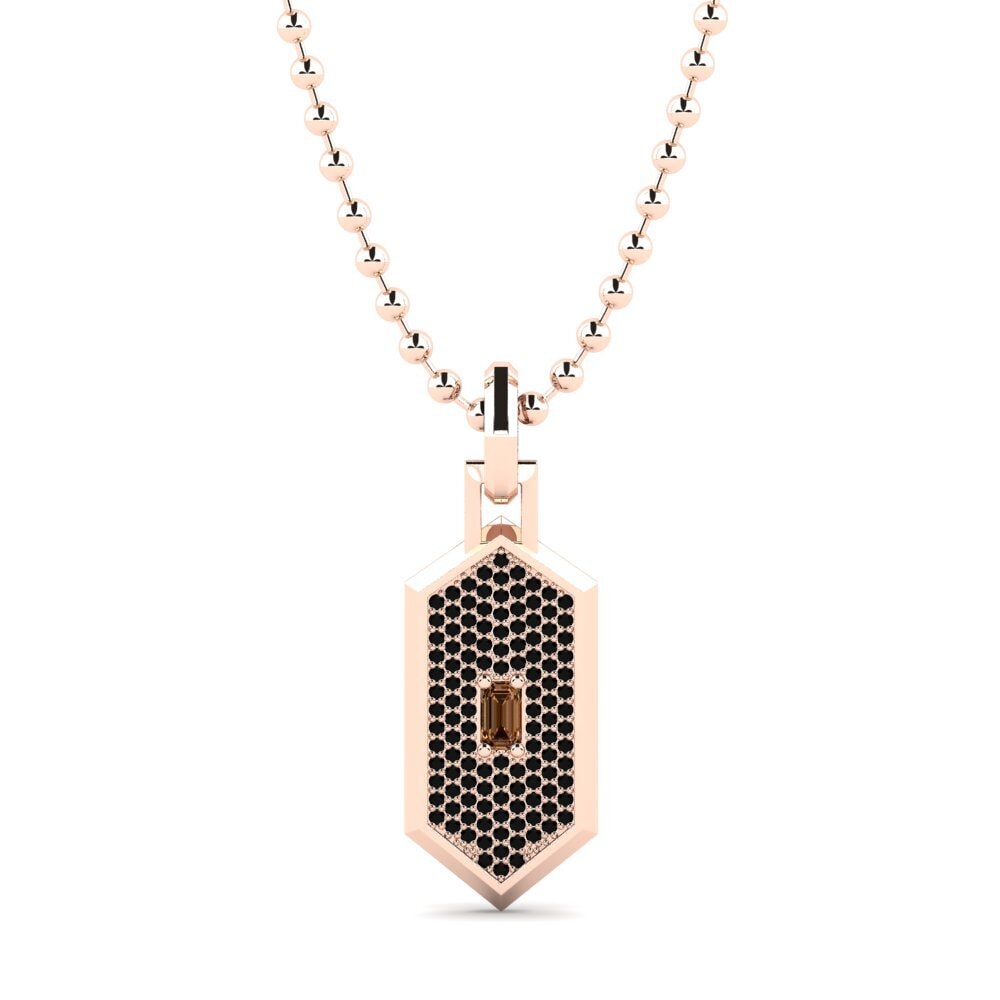 Rotgold 585 Brauner Diamant Herren-Anhänger Vendome