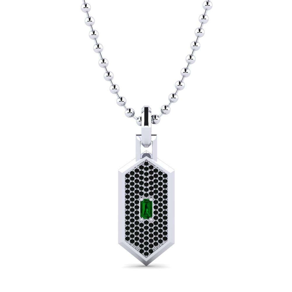 Weißgold 375 Grüner Zirkonia Herren-Anhänger Vendome