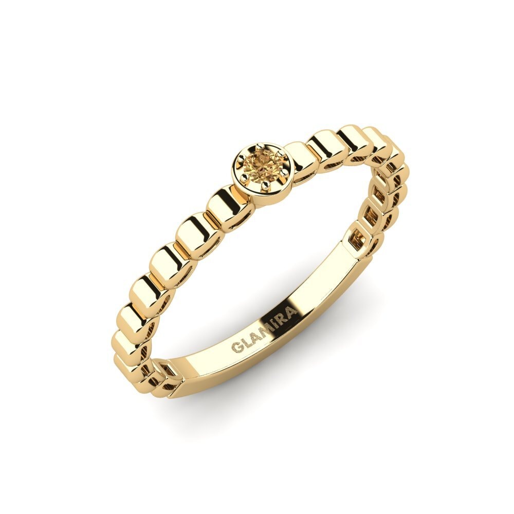 Diamante café Anillo de compromiso Capsowo