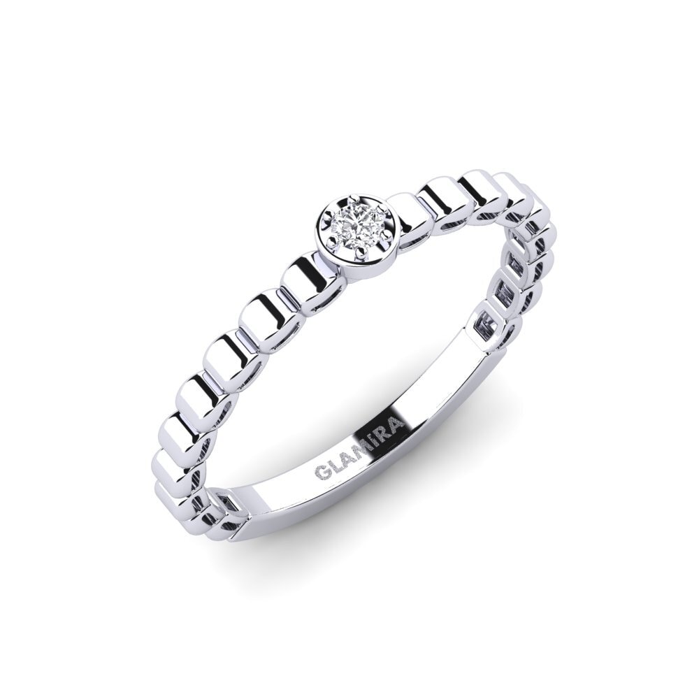 585 Bílé zlato Diamant Brilliant Zásnubní prsten Capsowo