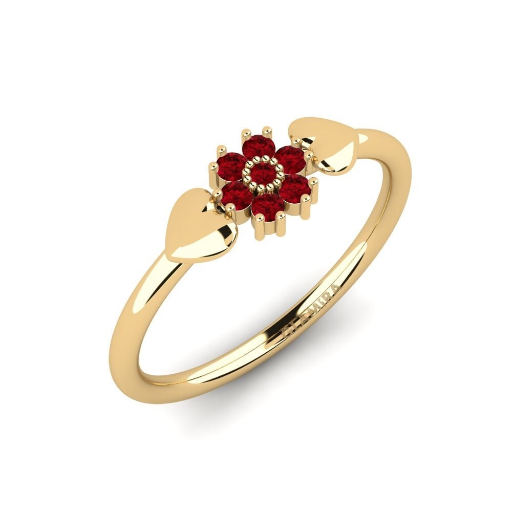 Red Zirconia Engagement Ring Chiped
