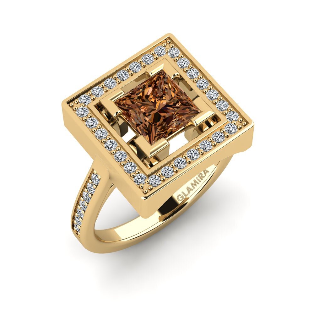 Princess Brown Diamond Engagement Ring Lurrho