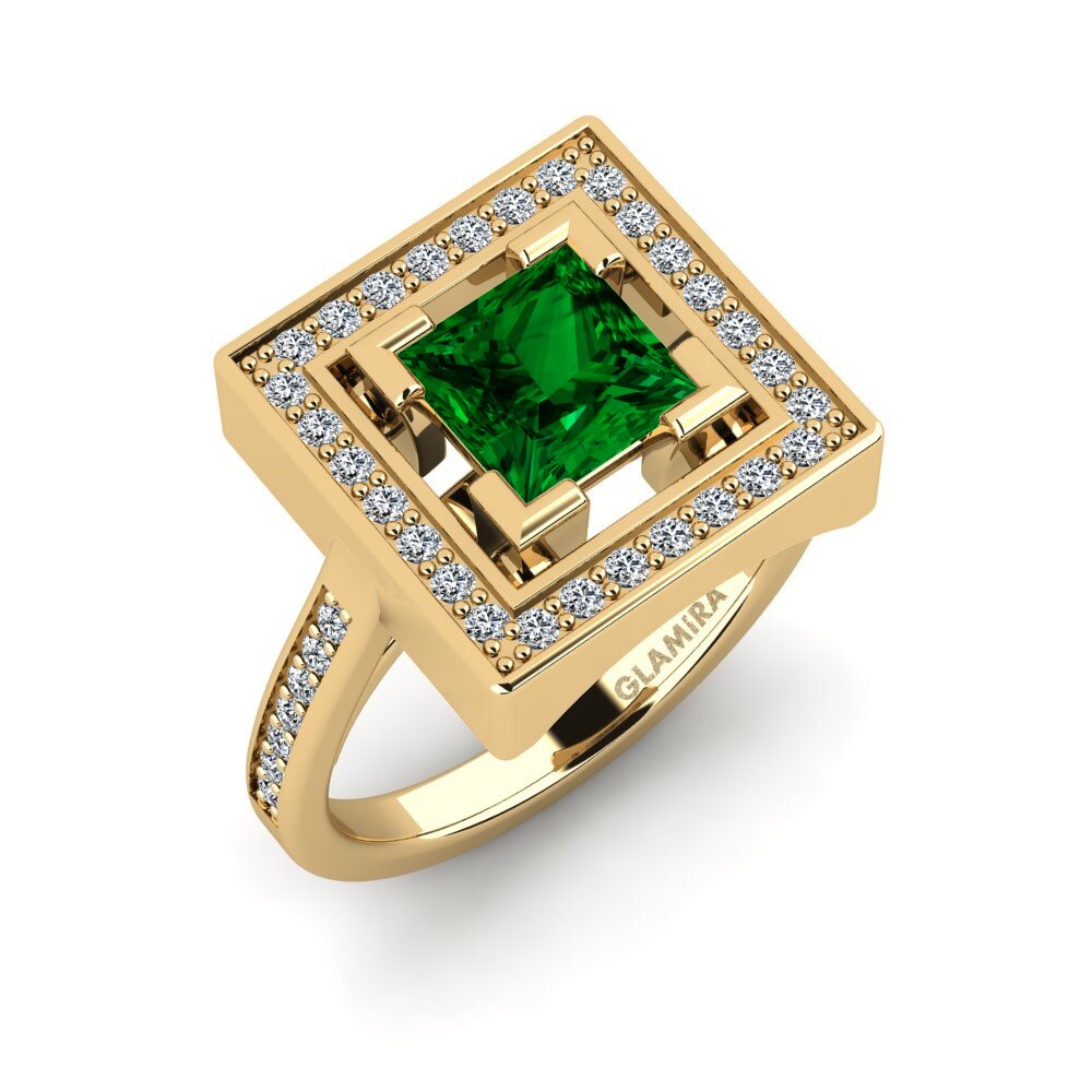 Green Zirconia Engagement Ring Lurrho