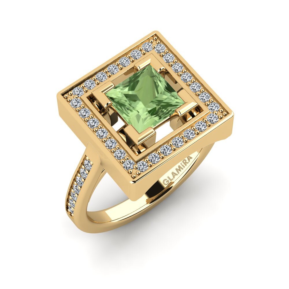 Princess Green Sapphire Engagement Ring Lurrho