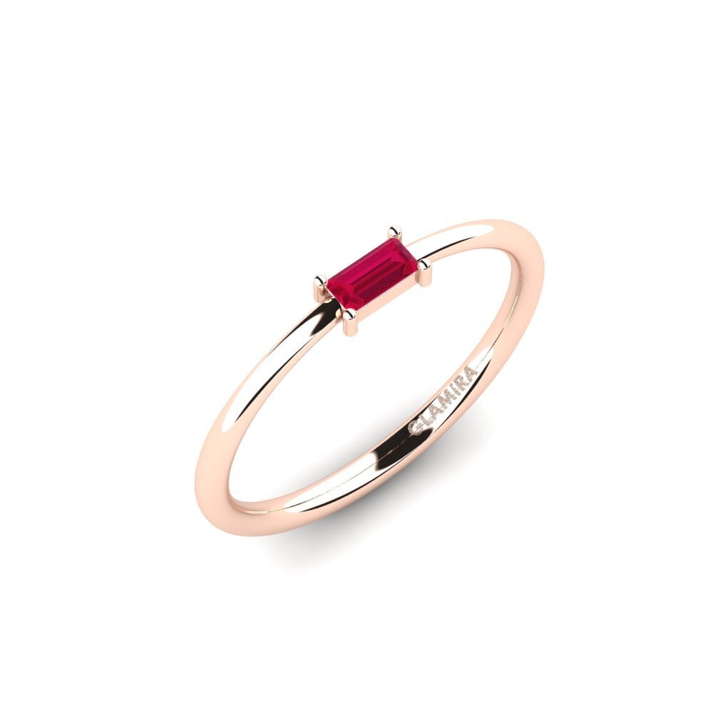 14ct Rose Gold Ruby Engagement Ring Nadata