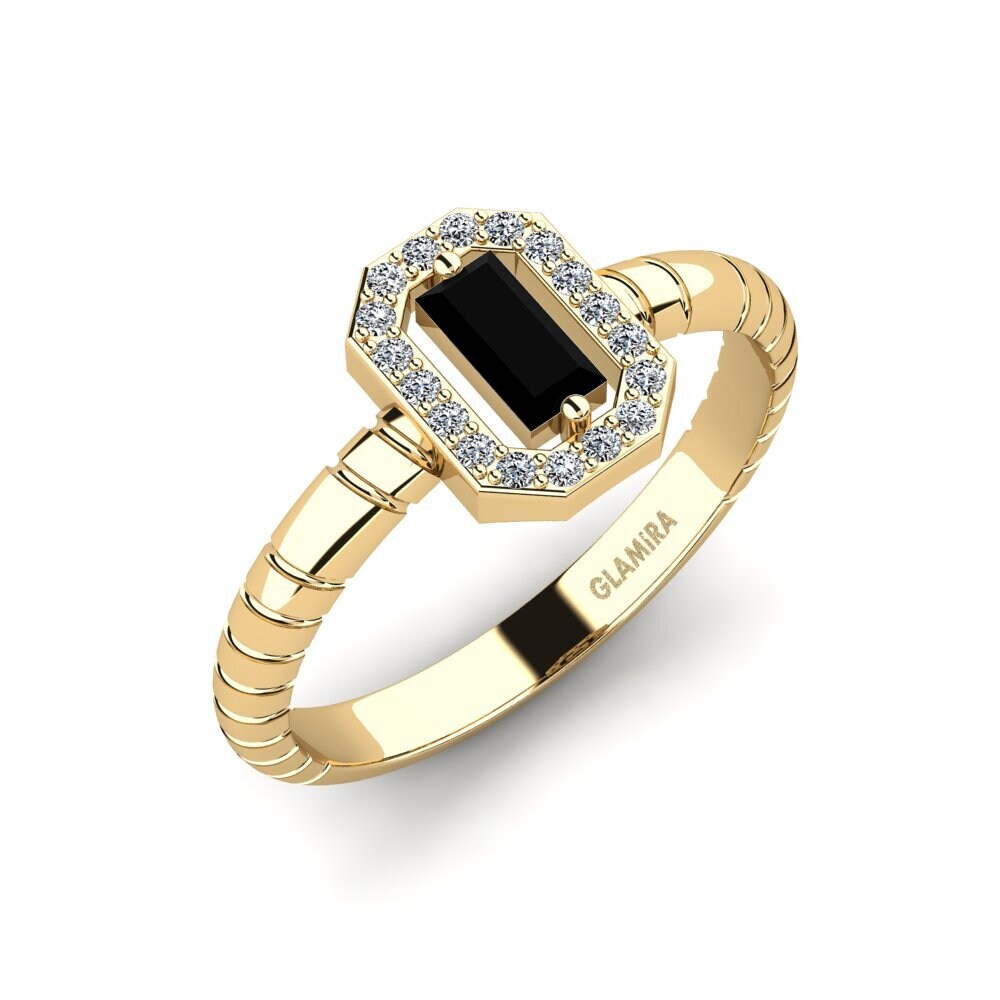 Black Onyx Engagement Ring Pudicite