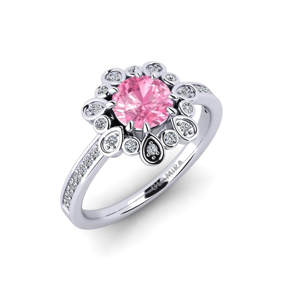 18ct White Gold Pink Sapphire Engagement Ring Reweigh