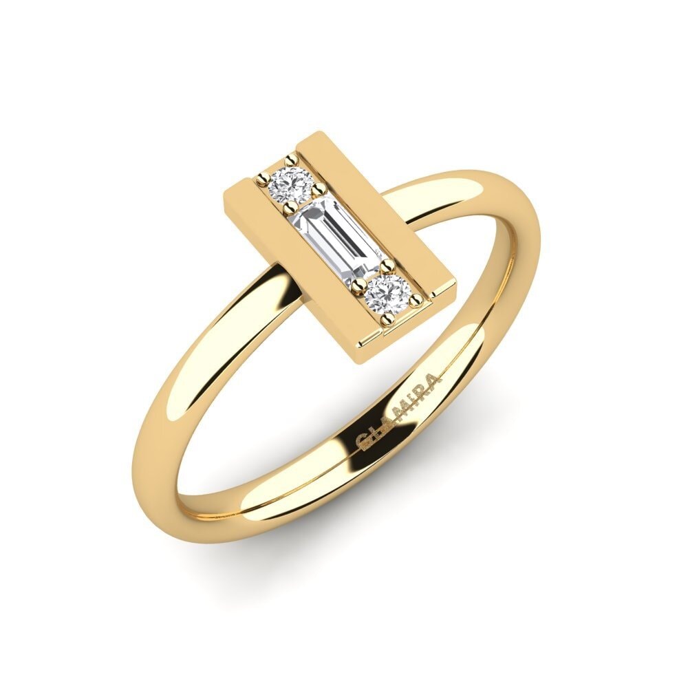 Baguette White sapphire Engagement Ring Ruchbah