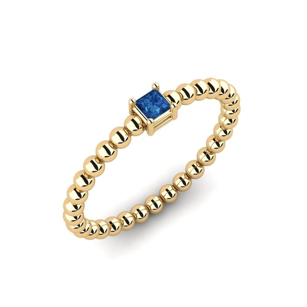 Dark Blue Zirconia Engagement Ring Sarla